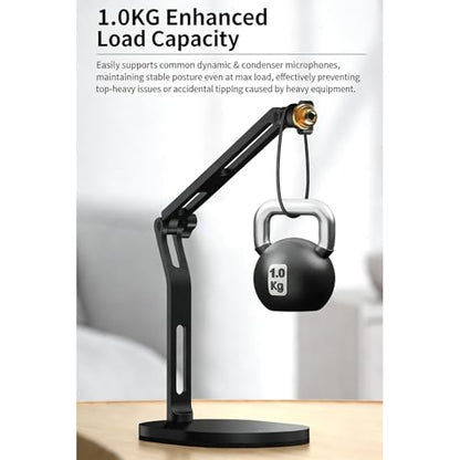 Flexible Boom Arm Stand for 5 / 8inch and 3 / 8inch Adapters Featuring Aluminum Construction and Cable Management Holder Auditory Microphone Stand