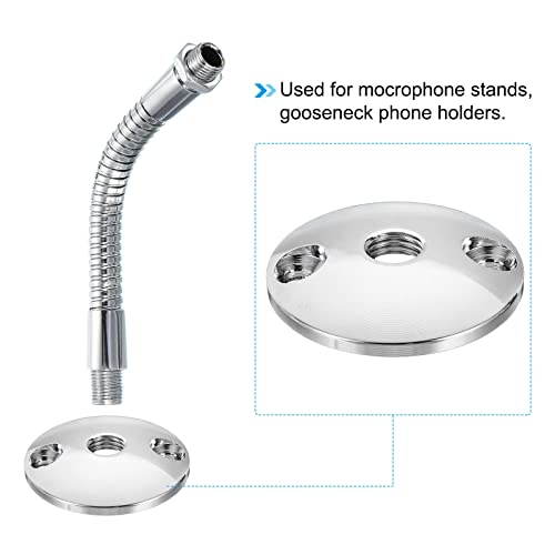 PATIKIL M10 Gooseneck Flange Mount, Female Thread Nut Screw Round Base Table Mounting for Gooseneck Hose Adapter, Aluminum Silver - color: Silver, size: M10