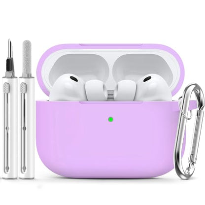 Ljusmicker for AirPods Pro 3 Case 2025 with Cleaner Kit,Light Lilac | Soft Silicone Protective Cover for Apple AirPod Pro 3rd Generation Case with Keychain for Women Men,Shockproof - color: B2-Light Lilac