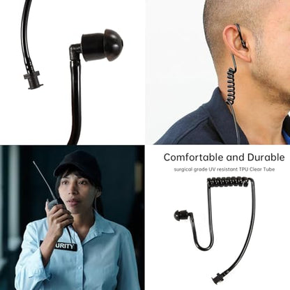 10 Pack Blck Ear Pieces,Acoustic Coil Tube Earpiece for Two-Way Radios, Compatible with Baofeng, Motorola, Kenwood, Retevis, Midland, Walkie Talkie Headset - color: Blck Ear Pieces10 pack