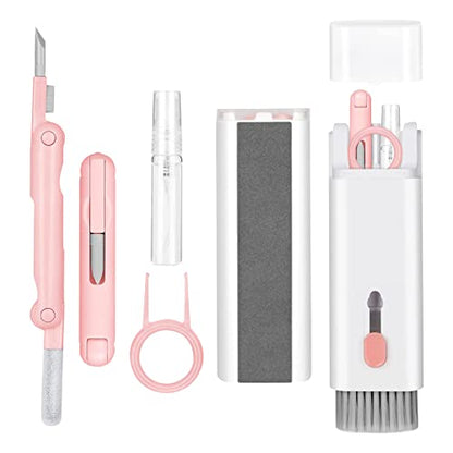 7-in-1 Electronic Cleaner Kit,Keyboard Cleaner,Laptop Cleaner Kit for Monitor, Cell Phone, Headset, Lego, Laptop Camera Lens (Pink) - color: Pink