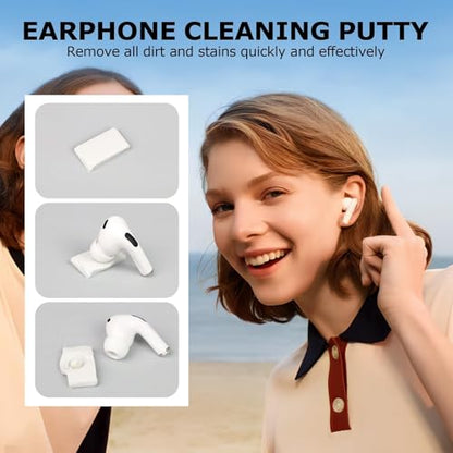 Moloppo 2 Pack Cleaning Putty for AirPods Cleaner Kit, White | 48pcs 0.6"*0.9" Cleaning Puttys, Large Particles, Dust Removal, for AirPods Pro, Charge Port, Keyboard, Phone, Electronics - color: B1-White+White
