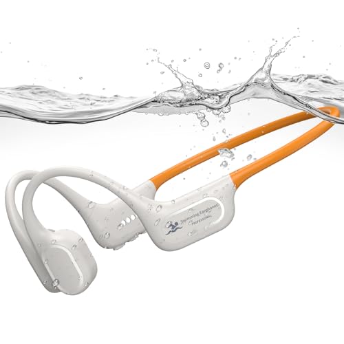 Bone Conduction Swimming Headphones, IP68 Waterproof Earbuds with 32GB MP3, Bluetooth 5.4 Open Ear Sport Earphones, Underwater Headphones for Swimming, Running, Cycling, Marathon-SurfAudio