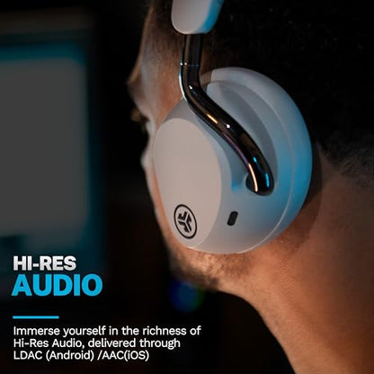 JLab, Epic Lux Lab Edition, Wireless Over Ear Headphones, Active Noise Cancelling, Hi-Res Audio, Cloud White - color: Cloud White