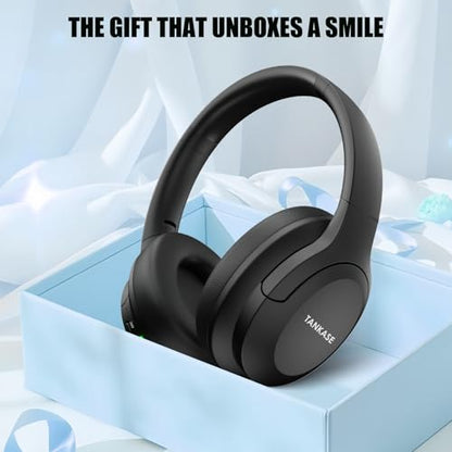 Active Noise Cancelling Headphones, Over-Ear Headphones Black | Wireless Blutooth Headphones with100H Playtime, Built-in Microphone, Lightweight & Foldable, Deep Bass for Work/Gym/Travel - color: Black