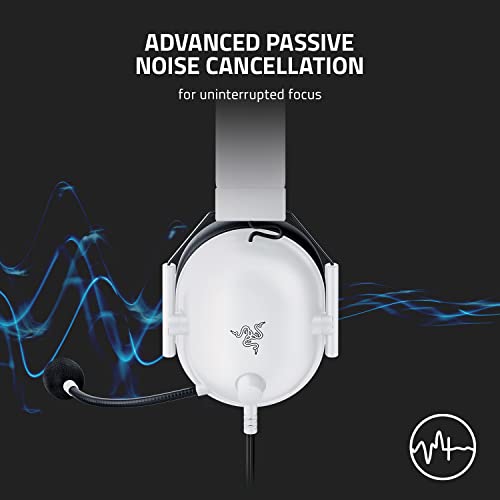 Razer BlackShark V2 X Gaming Headset for PC, 3.5mm Audio Jack, White - color: White, size: 3.5 mm (Pack of 1), style: PC