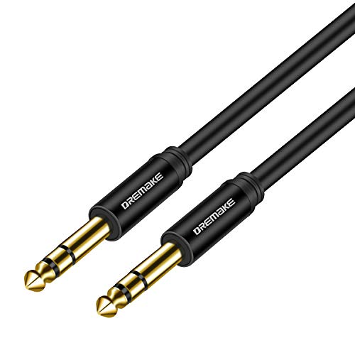 1/4 Inch to 1/4 Inch TRS Guitar Cable, 25FT 6.35mm to 6.35mm Balanced Stereo Audio Cable - color: Black, size: 25FT/7.5M