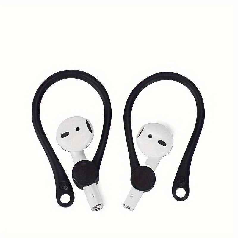 2-Pack Silicone Ear Hooks for AirPods - Non-Slip Anti-Lost Earbuds Holders for Workouts, Running & Daily Use (White) - color: White