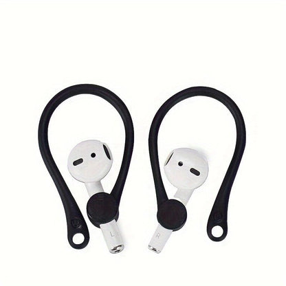 2-Pack Silicone Ear Hooks for AirPods - Non-Slip Anti-Lost Earbuds Holders for Workouts, Running & Daily Use (White) - color: White