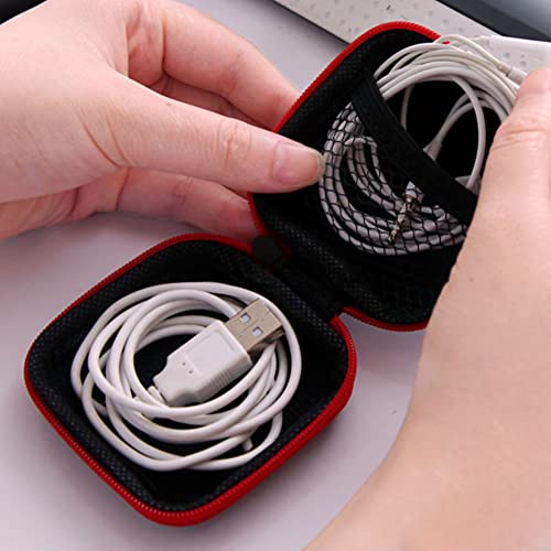 6Pcs Earphone Case,PU Small Square Pocket Earbud Carrying Case Bag with Zipper,Mini Portable Storage Bag,Cell Phone Accessories Organizer for Storing Earpieces,USB Cable,SD Cards,Memory Card