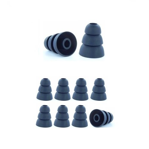 Black, Large - Earphones Plus Brand, Triple Flange Replacement Ear Tips, Earbuds for in-Ear Earphones. (See Fit Information in Details Below)