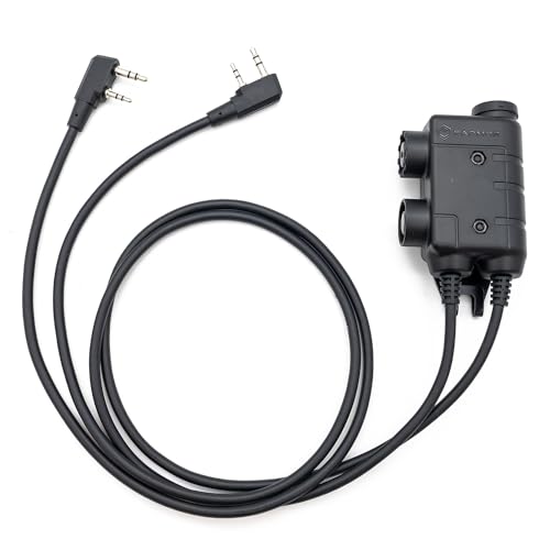 EARMOR Tactical Headsets PTT Dual Push-to-Talk PTT Nexus 7.00 Plug for Kenwood/Baofeng radios - style: M56 DUAL PTT