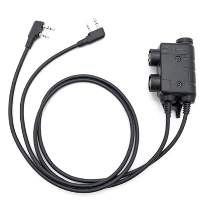 EARMOR Tactical Headsets PTT Dual Push-to-Talk PTT Nexus 7.00 Plug for Kenwood/Baofeng radios - style: M56 DUAL PTT