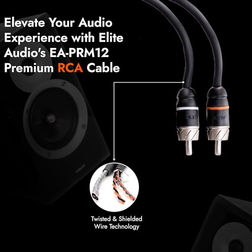 Premium Series 12ft. 2-Channel Car Audio RCA Cable – Double Shielded, Oxygen Free Copper, Noise Reducing Audio Cable for Amplifiers, Subwoofers, Speakers, and Processors – PRM12 - size: 12' (ft), style: 2-Channel