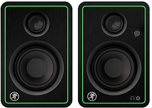 Focusrite Scarlett 4i4 USB-C Audio Interface Studio Bundle with Mackie CR3-X Monitors Condenser Microphone Headphones Boom Stand Pop Filter XLR and TRS Cables and Production Software