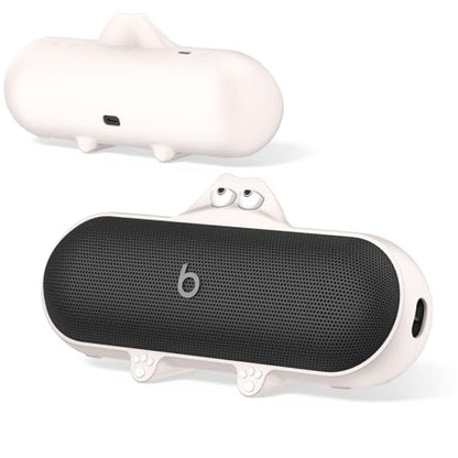 Silicone Kawaii Cute Case for Beats Pill Wireless Bluetooth Speaker, Anti-Scratch Protective Sleeve Compatible With Beats (Off-White) - color: Off-White