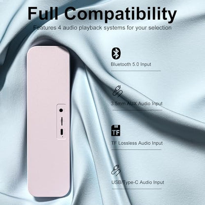 Computer Speaker for Desktop,Rechargeable PC Speaker,Small Computer Soundbar with Stereo & Bass,3.5mm Aux-in,Bluetooth,TF Port,Loud Volume for Web Conferences,Teacher,Music (Pink) - color: Pink