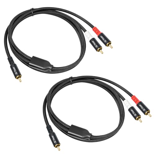 RCA Y Splitter Cable, 1 Male to 2 Male RCA Adapter Audio Cables,Subwoofer Cable for Amplifiers/TV/subs/amps/Hi-Fis/Home Theater/receivers(1M/2PACK) - color: RCAM-2RCAM-1M-2PCS
