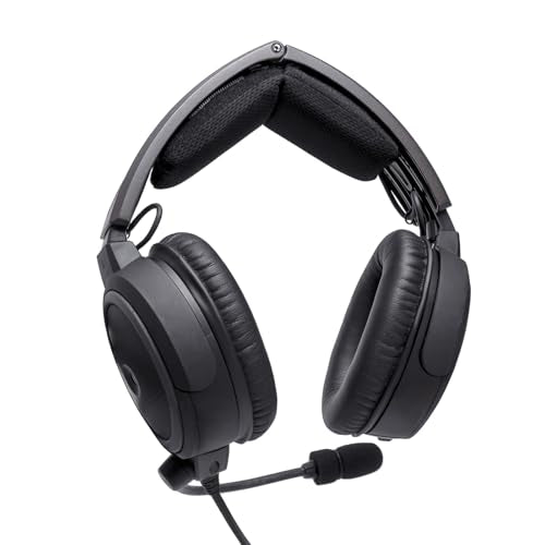 Replacement Ear Pads Upgrade Headband Cushion Pad Compatible with Bose A20 Aviation Headset, Protein Leather, Noise Isolation Memory Foam, Including Foam Filter Inserts, 3 Mic Covers