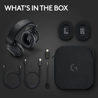 Logitech G PRO X 2 Lightspeed Wireless Gaming Headset - Black | Bluetooth/USB/3.5mm Aux for PC, Detachable Boom Mic, DTS:X 2.0—7.1 Surround, 50mm Graphene Drivers - color: Black