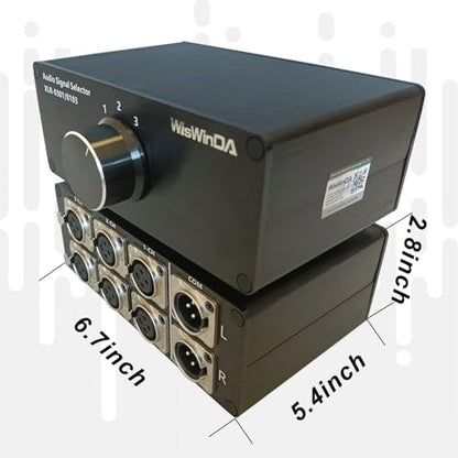 3-IN-1-OUT XLR Pro Audio Switch Balanced Audio Converter 3 Channel HiFi Stereo Passive Audio Selector Switcher Box No Loss Switching Aluminum Shell Quality XLR Connector (3-IN-1-OUT) - size: 3-IN-1-OUT