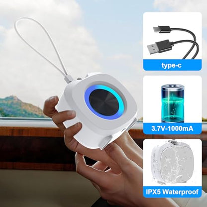 Bluetooth Speaker Portable Media Players Clear Loud Stereo Sound Deep Bass Wireless Speaker With Lights TWS IPX5 Waterproof Small Speakers Long Playtime for Home/Party/Outdoor/Beach Electronic Gadgets - color: Silver