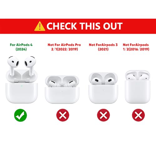 Cute Case for AirPods 4th Generation, for AirPods 4 Wireless Earbuds, XMBYGY Silicone Cartoon Charging Case Shockproof Protective Headphones Cover with Carabiner for Man Woman Teen - color: Tak