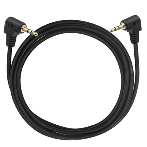 Right Angle Cable, Gold Plated 90 Degree | 3.5 Male to Male Audio Stereo Jack Plug Car Aux 3-Pole TRS (1 Meter) - size: 1 meter