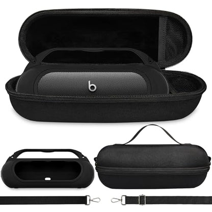 Silicone Cover and Hard Carrying Case for Beats Pill 2024 Bluetooth Speaker | Protective Cover Case for Beats Pill Speaker Accessories, Scratch-Resistant and Drop-Proof Cover (Black Case) - color: Black Case
