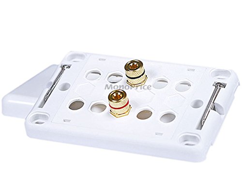 Monoprice 103639 Banana Binding Post Wall Plate for 1 Speaker - size: 1 Speaker, style: 1-Piece