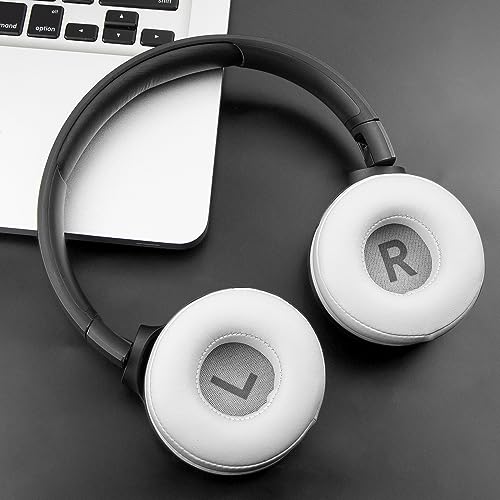 SOULWIT Earpads Replacement for JBL Tune 450BT/Tune 460BT/Tune 500BT/Tune 510BT/Tune 520BT/Tune 530BT/JR 300BT/JR 310BT/E40BT/Junior 320BT, Ear Pads Cushions with Soft Protein Leather - White - color: White