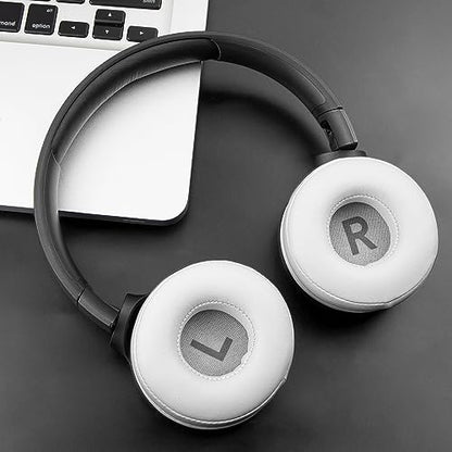 SOULWIT Earpads Replacement for JBL Tune 450BT/Tune 460BT/Tune 500BT/Tune 510BT/Tune 520BT/Tune 530BT/JR 300BT/JR 310BT/E40BT/Junior 320BT, Ear Pads Cushions with Soft Protein Leather - White - color: White