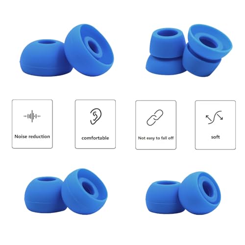 Replacement Eartips Compatible with Powerbeats 3 Powerbeats 2/1, 4 Pairs Replacement Earbuds Silicone Ear Tips Eargels Set - Small, Medium, Large and Double Flange (Electro Blue) - color: electro blue
