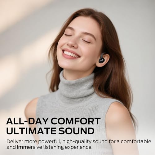 Monster N-Lite 216 Wireless Earbuds, Sports Earbuds with Earhooks, Noise Cancelling Headset, Stereo Deep Bass Over Ear Buds 48H Playtime, IPX6 Waterproof Earphones for Sports/Running/Workout（Black）