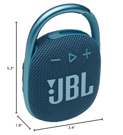 JBL Clip 4 - Portable Mini Bluetooth Speaker, big audio and punchy bass, integrated carabiner, IP67 waterproof and dustproof, 10 hours of playtime, speaker for home, outdoor and travel (Blue) - color: Blue