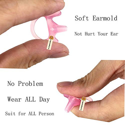 Lsgoodcare Replacement Earmold Earbud (Left and Right Ear) for Two Way Radio Acoustic Coil Tube Earpiece - Open Ear Insert Silicone Earmould Earbuds Pink Large, 10 Pairs, (Large, Pink) - color: Pink, size: large