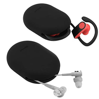 Geekria Silicone Wired Earphone Organizer Compatible with Beats Flex, urBeats3, Sony MDR-EX15AP, MDR-EX15LP, Skullcandy Jib, Tangle-Free Cable Storage Case, Small & Medium Sizes, 2 Pack