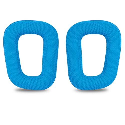 Linkidea Replacement Ear Pads for Logitech G430, G930, G35, F450, G432, G332 Headphones, Ear Covers (Mesh Fabric/Blue)