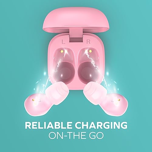 Mini Invisible Wireless Earbuds, Bluetooth 5.3, Mic & Charging Case, Pink | 12-HR Playtime, Touch Control, Sweat & Splash Resistant, Works with Siri, Alexa & Google, Compatible with iPhone & Android - color: C-Pink