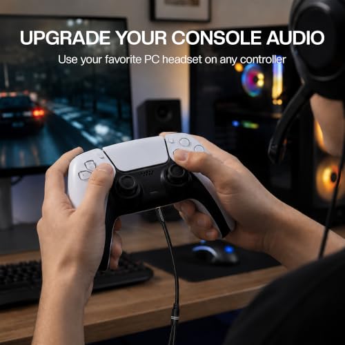 3.5mm Headphone and Mic Splitter Adapter, Gaming Headset Y Splitter Cable