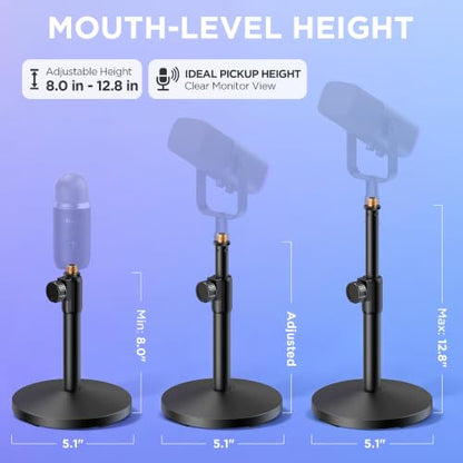 InnoGear 2 Set Desktop Microphone Stand Mic Stand Desk Mount for Fifine