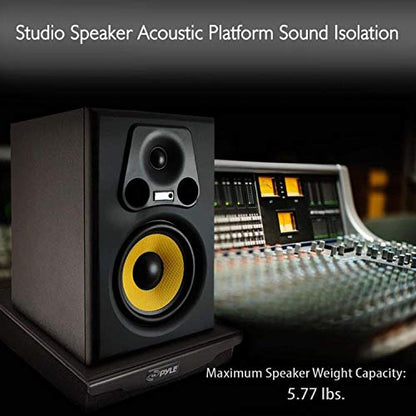 Pyle Speaker Isolation Pads - 10.4 x 13 x 2.8 inches - Acoustic Noise Isolation Platform - Foam Riser Recoil Stabilizer with Rubber Base for Studio Monitor, Subwoofer, Loudspeaker - PSIO6 - size: 10.4" x 13.0" (Single)