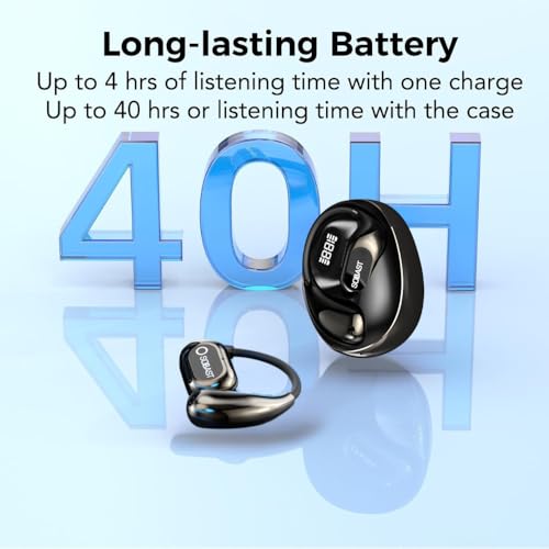 Wireless Earbuds for Workout/Running, Sports Bluetooth 5.4 Headphones,IPX7 Waterproof,Fast Charging,40Hrs Playtime Ear Buds with LED(Black-S) - color: BLACK-S