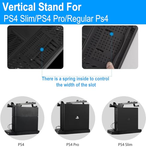 PSVR Stand Compatible with PS4 VR - PS4/Slim/Pro Cooling Station and Charging Dock for Playstation VR Stand to Charge PS VR Controllers and Accessories Multipurpose PS Charging Stantion Storage