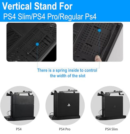 PSVR Stand Compatible with PS4 VR - PS4/Slim/Pro Cooling Station and Charging Dock for Playstation VR Stand to Charge PS VR Controllers and Accessories Multipurpose PS Charging Stantion Storage