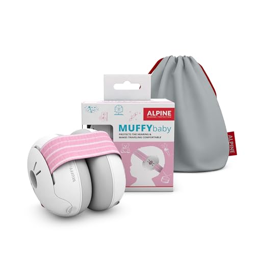 Alpine Muffy Baby Ear Muffs Noise Protection | Toddler Ear Protection | For babies up to 4 years | 24dB Sound Reduction | Baby Hearing Protection | Noise Reduction | Baby Essentials New Mom Gifts - color: Pink