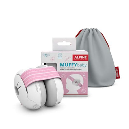 Alpine Muffy Baby Ear Muffs Noise Protection | Toddler Ear Protection | For babies up to 4 years | 24dB Sound Reduction | Baby Hearing Protection | Noise Reduction | Baby Essentials New Mom Gifts - color: Pink
