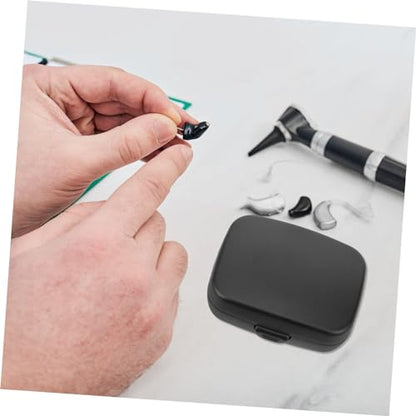 Hearing Aid Storage Box with Hard Shell, Push Button Closure