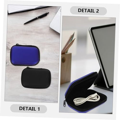 STOBOK 2pcs Portable Cable Organizer Case Compact Earphone Storage Bags for Travel Zipper Design Protective Small Headphone Holder for Office Home Outdoor Use