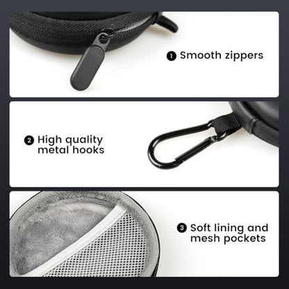 Circular Earbud Case Wired Earphone Case Holder Hard EVA Small Zipper Pouch Compatible with in Ear Monitor, KZ ZS10 PRO IEM, Shure SE215-CL, Sennheiser IE 200 IE 300, CCZ Melody, EarPods
